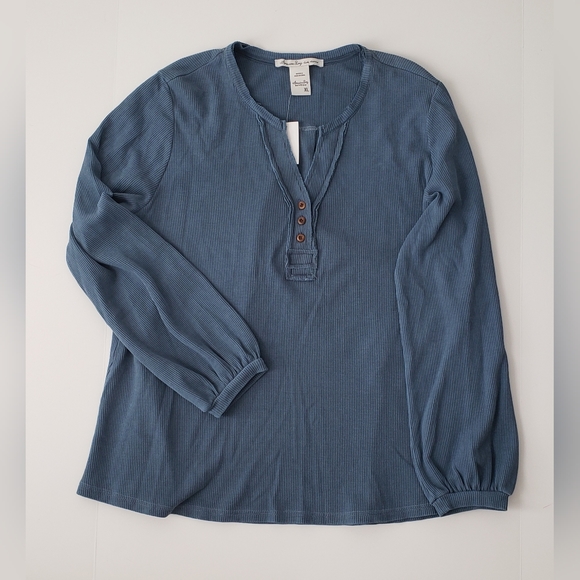 AMERICAN RAG Framed Henley Top - Picture 2 of 8